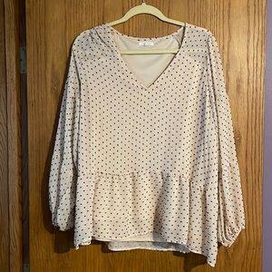Maurice’s cream polka dot blouse